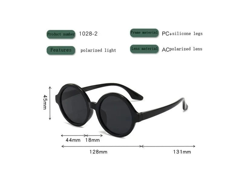 Flexible Silicon Sunglasses Round French Style Circle Stye Polarized UV400