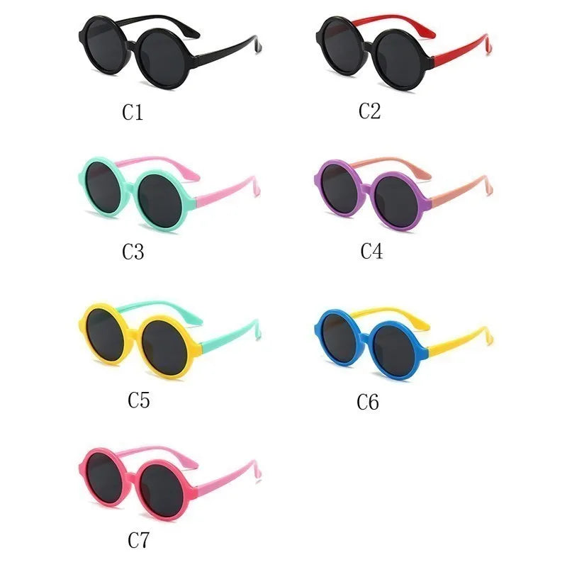 Flexible Silicon Sunglasses Round French Style Circle Stye Polarized UV400