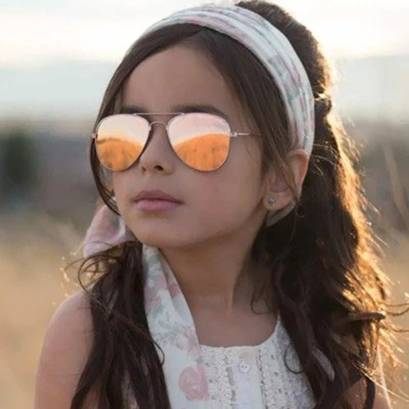 Aviator Gradient Mirror Sunglasses For Toddler *UV400*