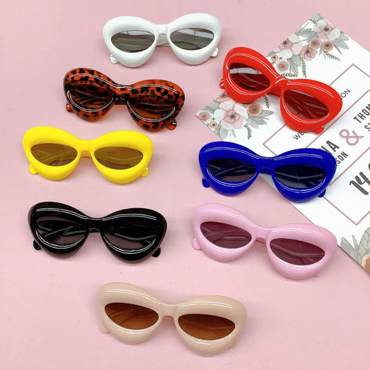 Mod Y2K Oval Cat Eye Candy Color Kids Sunglasses UV400