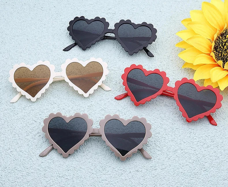 New Scalloped Heart Shaped Sunglasses for Children UV400