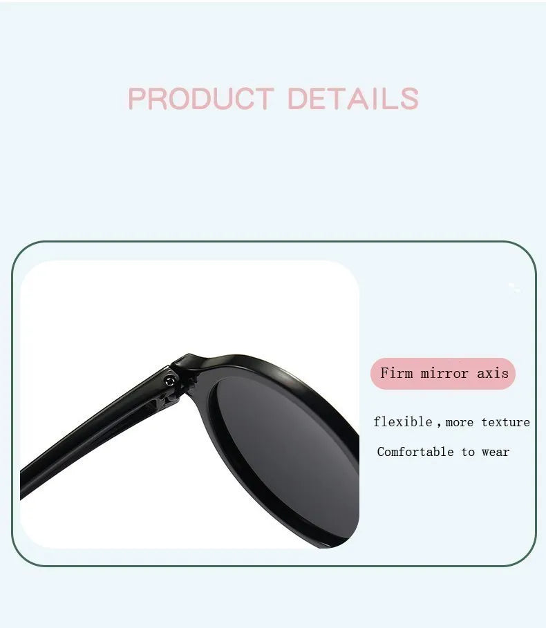 Flexible Silicon Sunglasses Round French Style Circle Stye Polarized UV400