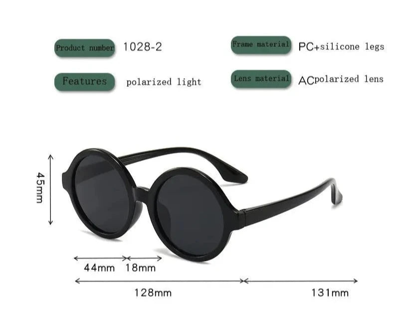 Flexible Silicon Sunglasses Round French Style Circle Stye Polarized UV400