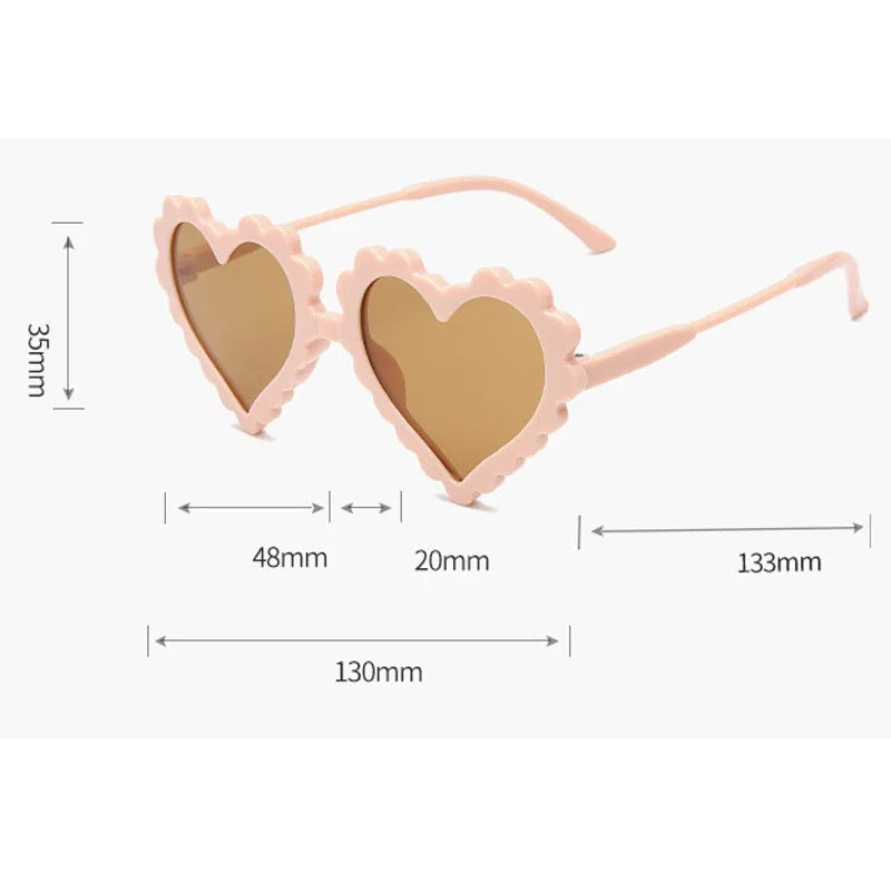 New Scalloped Heart Shaped Sunglasses for Children UV400