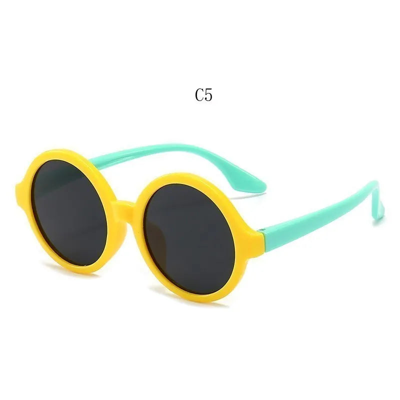 Flexible Silicon Sunglasses Round French Style Circle Stye Polarized UV400