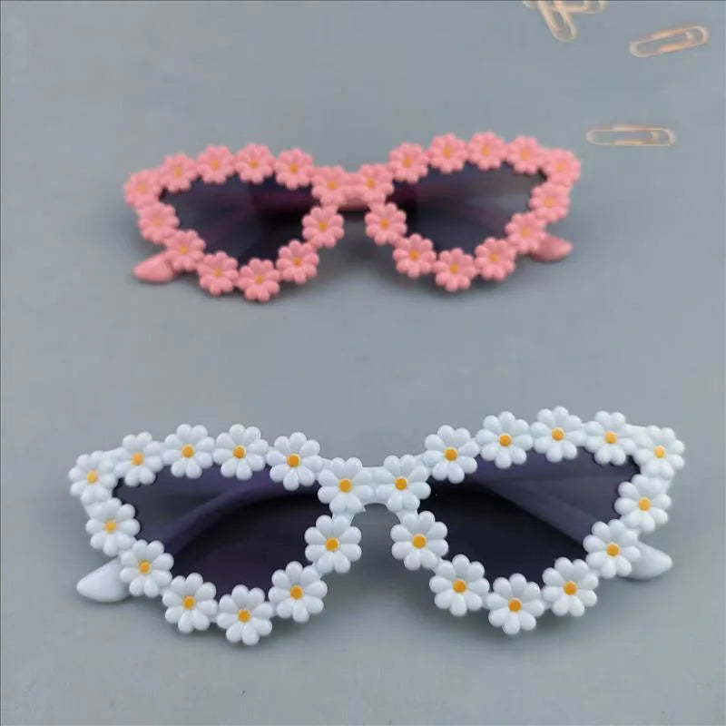 Daisy Flower Covered Cat Eye Anti-reflective UV400 Kids Sunglasses