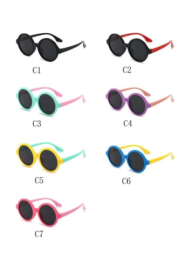 Flexible Silicon Sunglasses Round French Style Circle Stye Polarized UV400