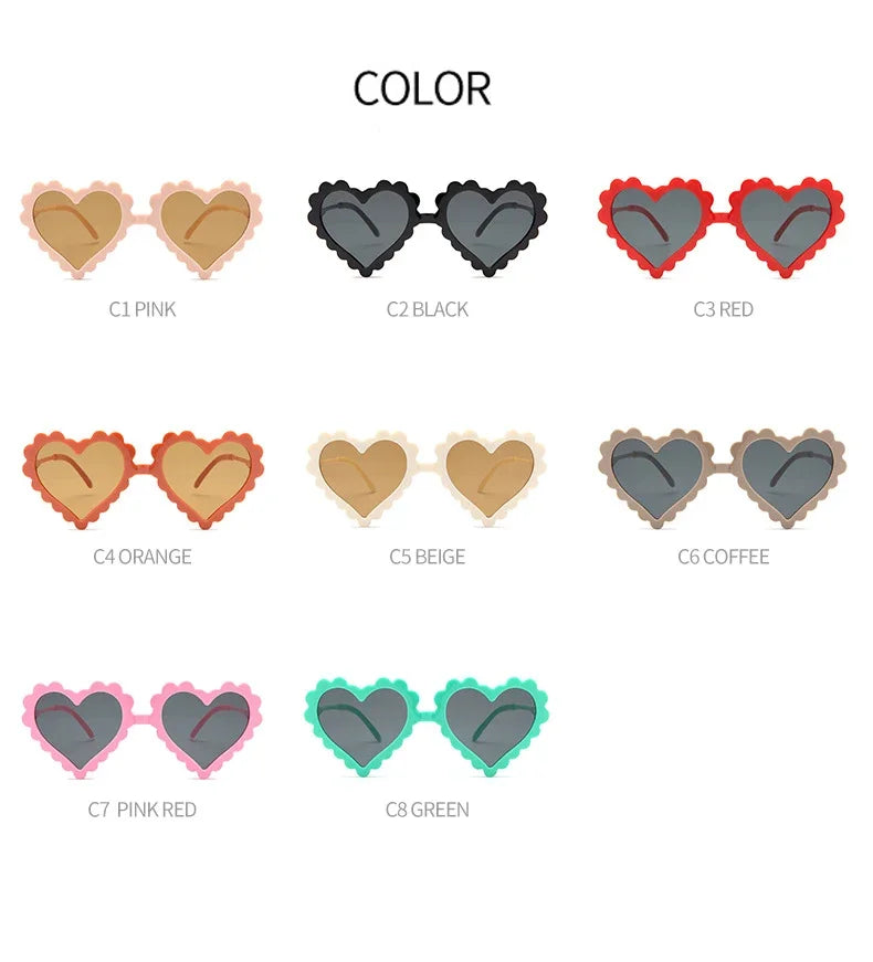 New Scalloped Heart Shaped Sunglasses for Children UV400