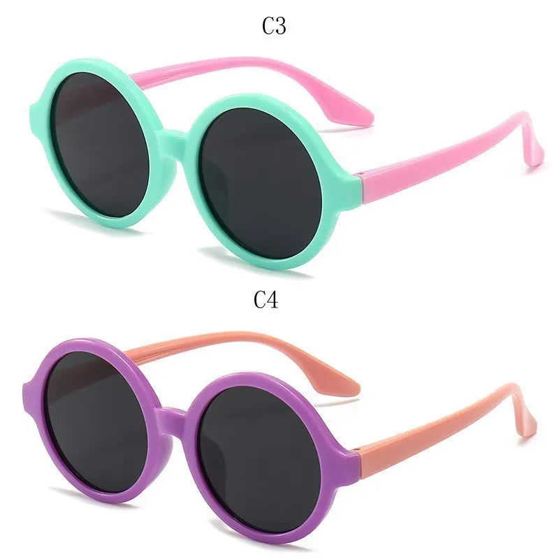 Flexible Silicon Sunglasses Round French Style Circle Stye Polarized UV400